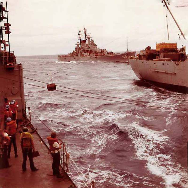 1972-08 Replenishing with Oiler & USS Newport News