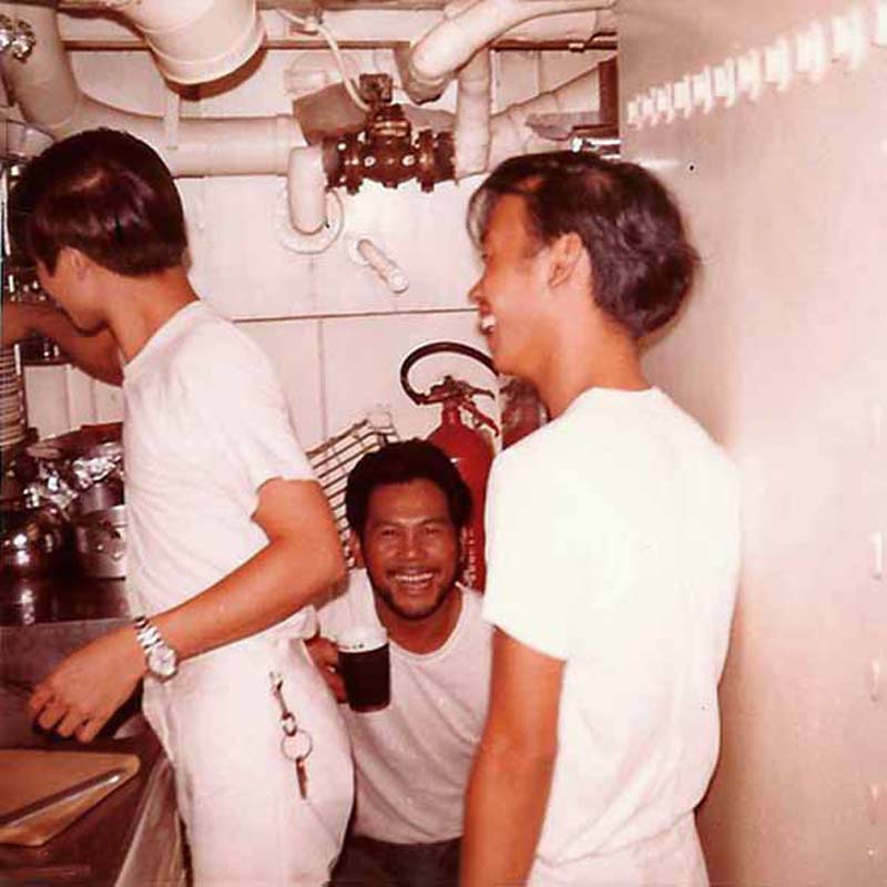 Stewards in Wardroom Galley